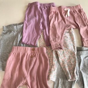Set of 6 Baby Girl Lounge Pants Size 0-3M